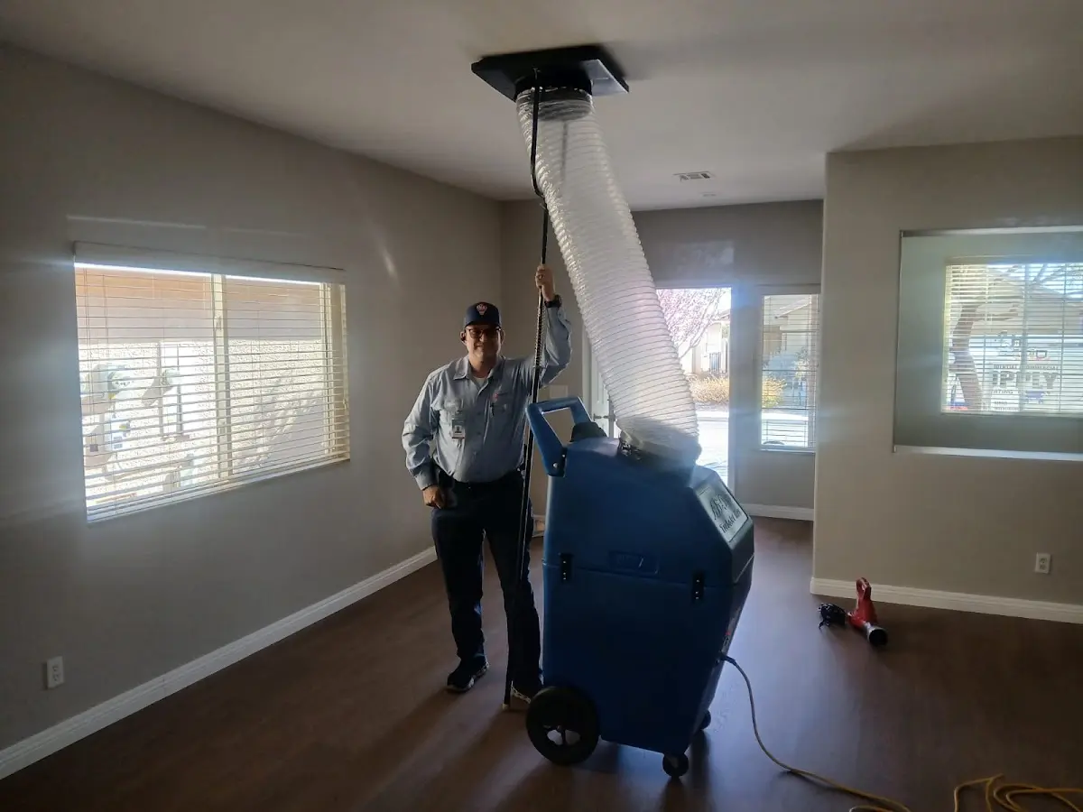 Professional Dryer Vent Cleaning work inside a Cameron Park home